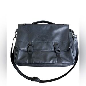 Bugatti Black Leather Messenger Bag